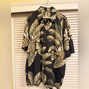 KAHALA Hawaiian Islands Sz XL Men’s Tropical Leaf Print Button-Up Shirt